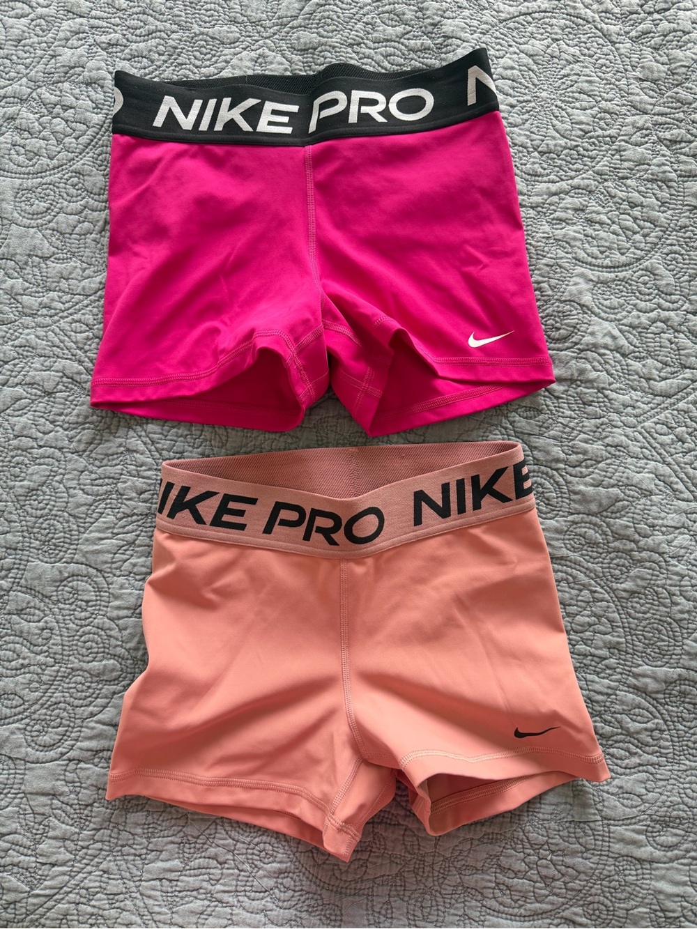 Nike Pro Hot Pink & Peach Shorts Duo